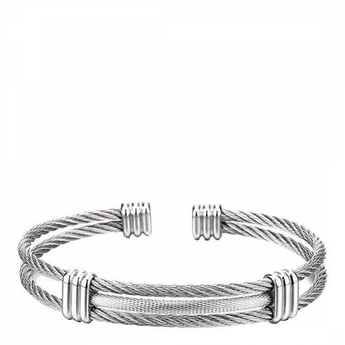 Silver Plated Cable Cuff Bangle - Stephen Oliver - Modalova