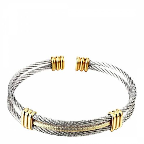 K Gold Plated/ Silver Plated Cable Cuff Bangle - Stephen Oliver - Modalova