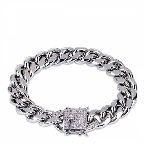 Silver Link and Cz Bracelet - Stephen Oliver - Modalova