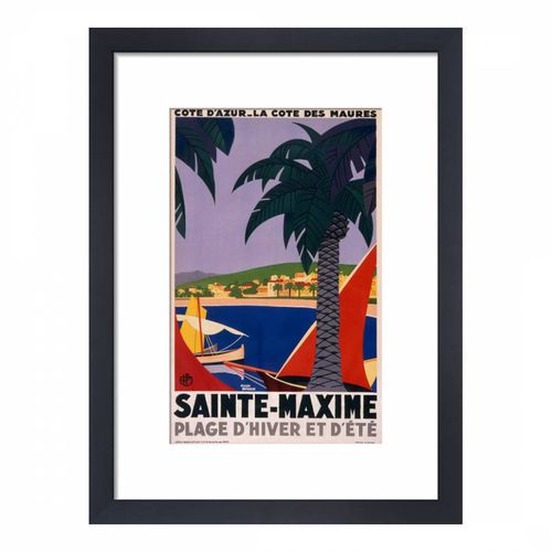 Sainte Maxime Cote d'Azur Framed Print - Roger Broders - Modalova