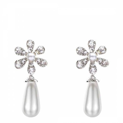 Crystal & Pearl Drop Earrings - Liv Oliver - Modalova