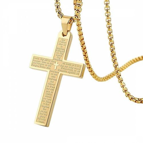 Gold Plated Cross Necklace - Stephen Oliver - Modalova