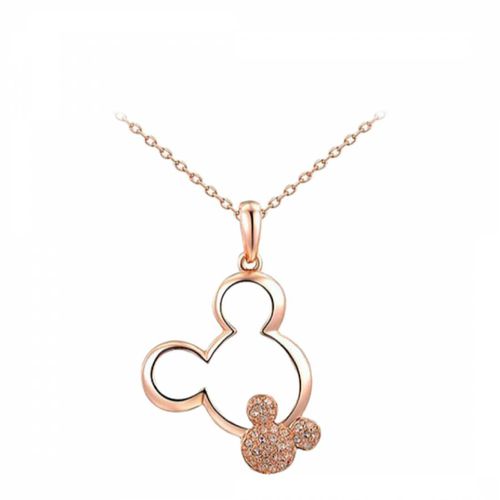 Rose Plated Mickey Mouse Necklace with Swarovski Crystals - Ma Petite Amie - Modalova