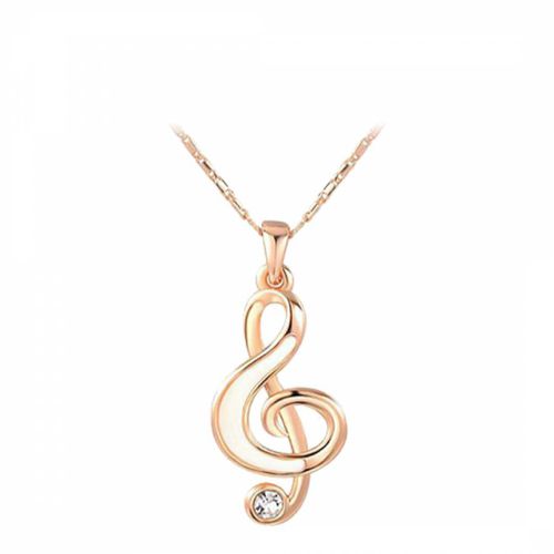 Music Note Necklace with Swarovski Crystals - Ma Petite Amie - Modalova