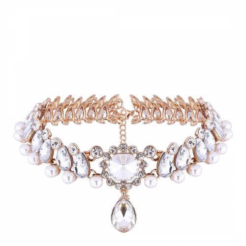 Gold Plated/ Crystal/Pearl Choker - Liv Oliver - Modalova