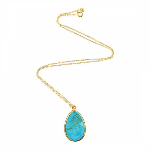K Turquoise Pear Drop Pendant Necklace - Liv Oliver - Modalova
