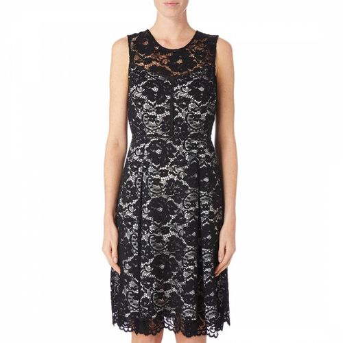 Black/White Sleeveless Lace Dress - DKNY - Modalova