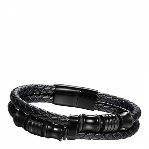 Black Leather Wrap Bracelet - Stephen Oliver - Modalova