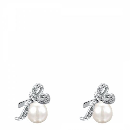 Plated Pearl Earrings with Swarovski Crystals - Ma Petite Amie - Modalova