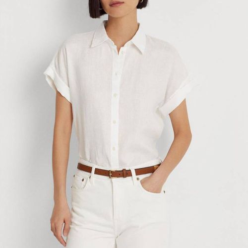White Button Linen Shirt - Lauren Ralph Lauren - Modalova