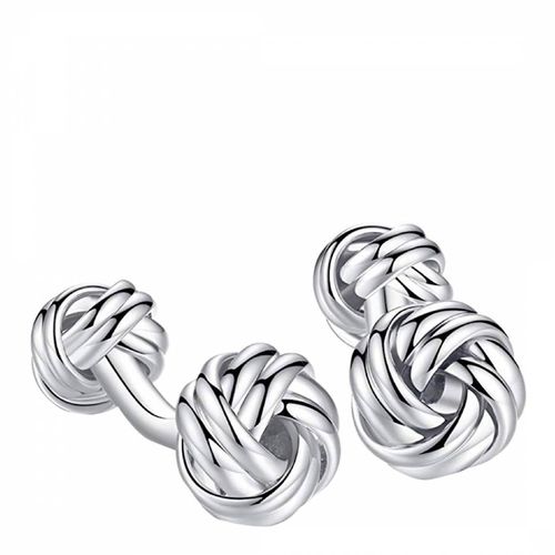 Silver Plated Double Knot Cufflinks - Stephen Oliver - Modalova