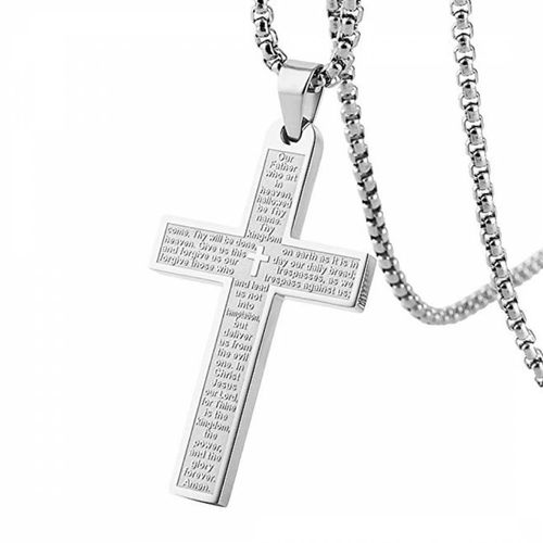 Silver Cross Necklace - Stephen Oliver - Modalova