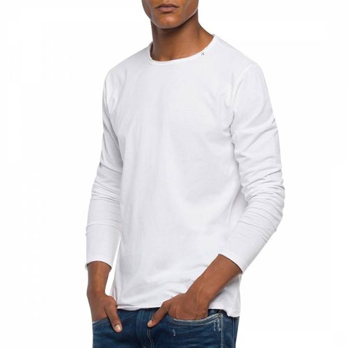 White Raw Long Sleeve T-Shirt - Replay - Modalova