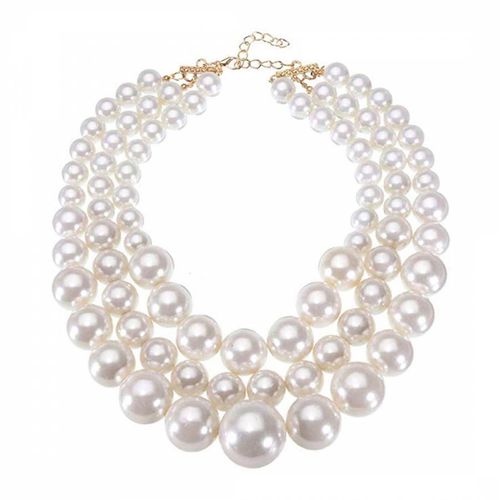 K Plated Multi Strand Pearl Necklace - Liv Oliver - Modalova