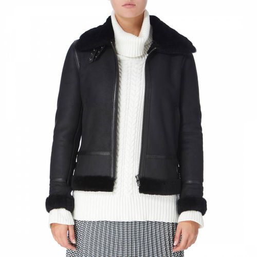 Black Flying Merino Bomber Jacket - Shearling Boutique - Modalova