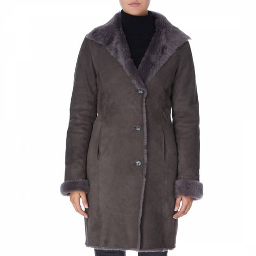 Grey Merino Coat - Shearling Boutique - Modalova