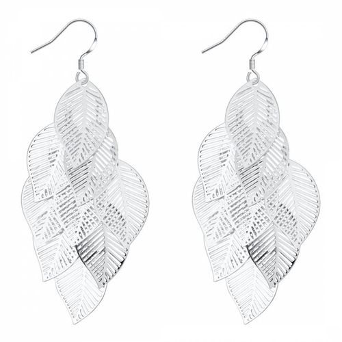 White Feathering Hanging Earrings - Ma Petite Amie - Modalova