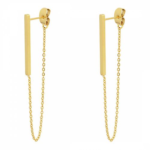 Gold Chain Long Drop Earrings - Chloe Collection by Liv Oliver - Modalova