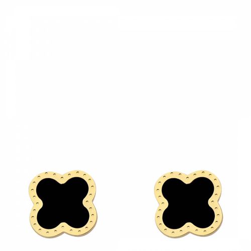 Gold & Onyx Clover Earrings - Chloe Collection by Liv Oliver - Modalova