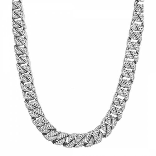 K Silver Plated CZ Link Necklace - Stephen Oliver - Modalova