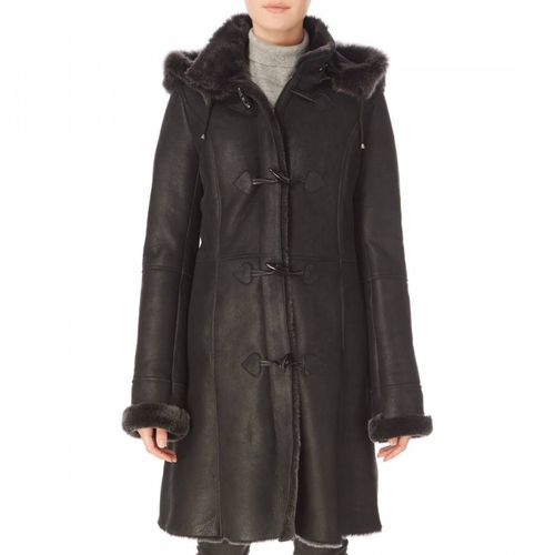 Hooded Ladies Sheepskin Duffle coat - Shearling Boutique - Modalova