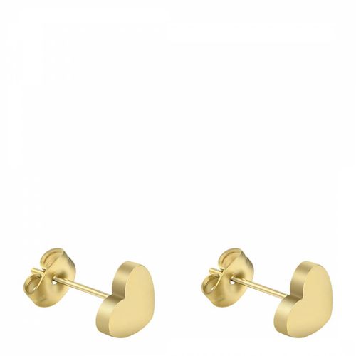 K Gold Plated Heart Stud Earrings - Liv Oliver - Modalova