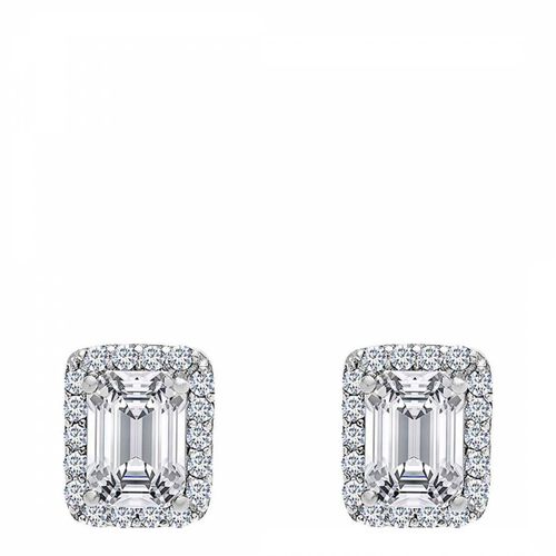 Sterling Plated Emerald Cut Stud Earrings - Chloe Collection by Liv Oliver - Modalova