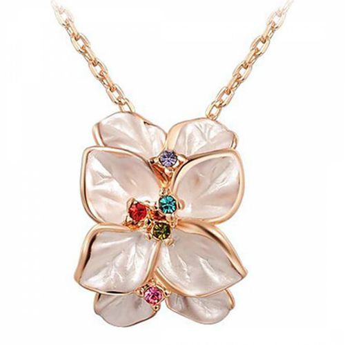 Rose Plated Flower Petal Necklace - Ma Petite Amie - Modalova