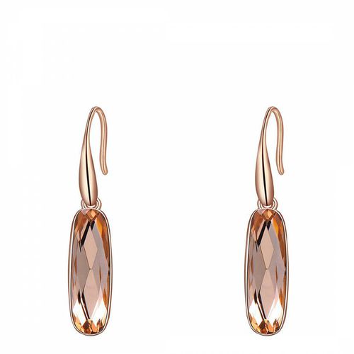 Rose Plated Citrine Oval Earrings - Ma Petite Amie - Modalova