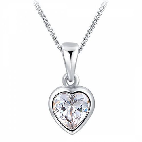 Platinum Plated Heart Necklace - Ma Petite Amie - Modalova