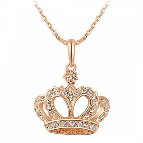 Rose Gold Plated Crown Necklace - Ma Petite Amie - Modalova