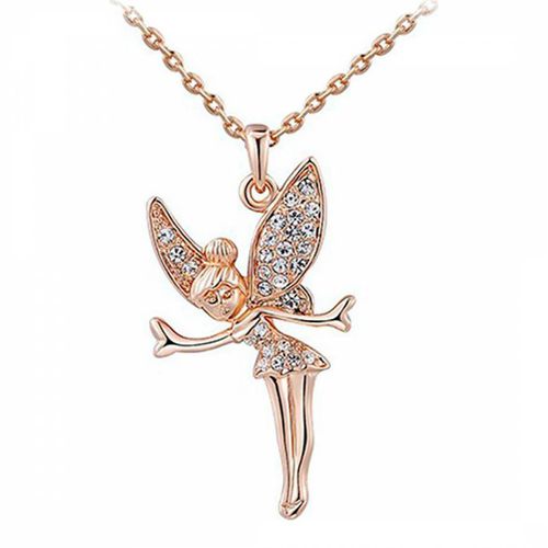 Rose Plated Angel Wings Necklace - Ma Petite Amie - Modalova