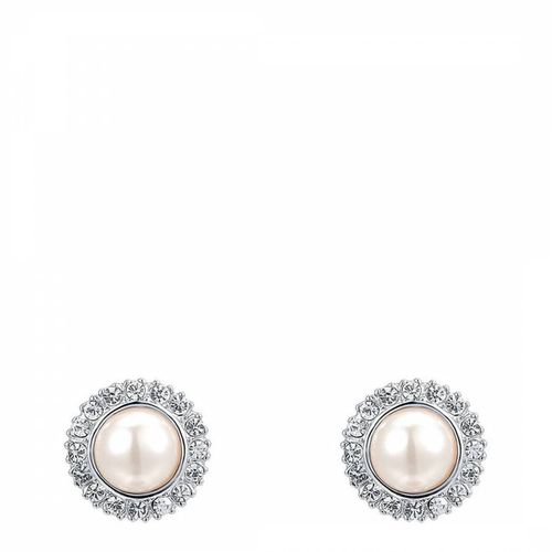 Platinum Plated Pearl Earrings - Ma Petite Amie - Modalova