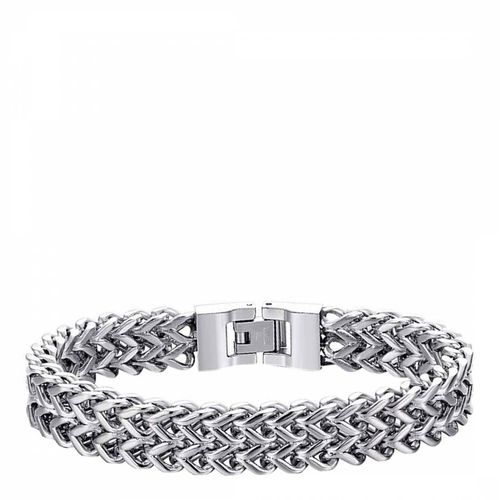 Silver Textured Link Bracelet - Stephen Oliver - Modalova