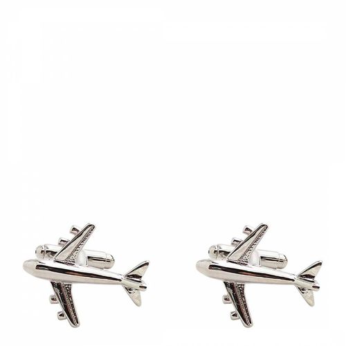 Silver Jet Plane Cufflinks - Stephen Oliver - Modalova