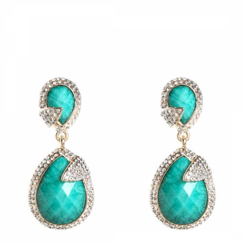 Turquoise Silver Drop Earrings - Amrita Singh - Modalova