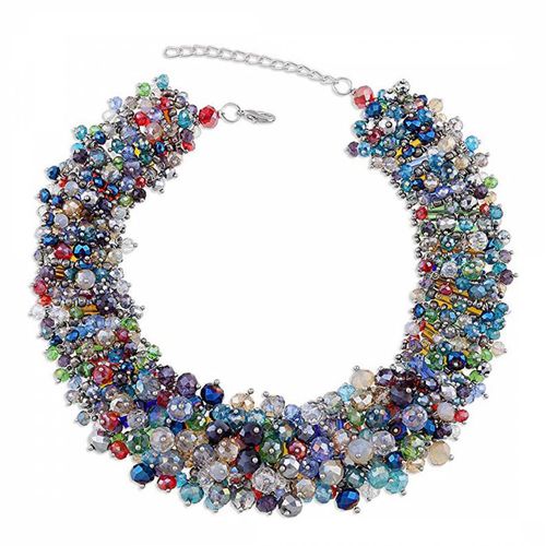 Silver Plated colour Crystal Necklace - Chloe Collection by Liv Oliver - Modalova