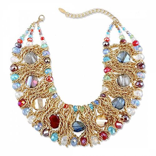 K Gold Plated Color Statement Necklace - Chloe Collection by Liv Oliver - Modalova