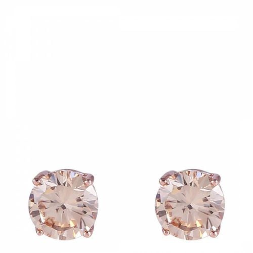 K Rose Plated Champagne CZ Stud Earrings - Chloe Collection by Liv Oliver - Modalova