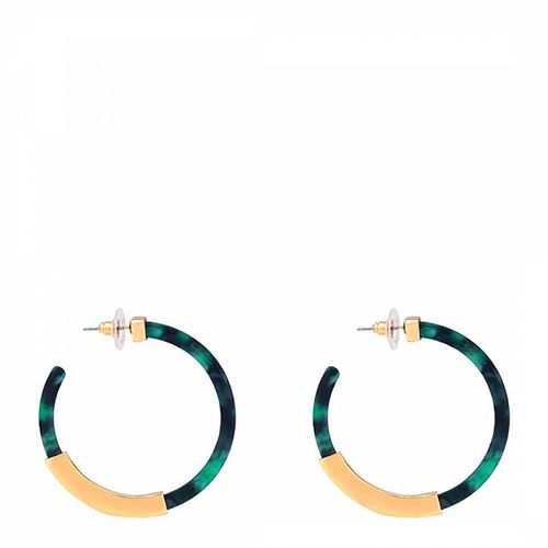 K Gold Plated Shell Hoop Earrings - Liv Oliver - Modalova