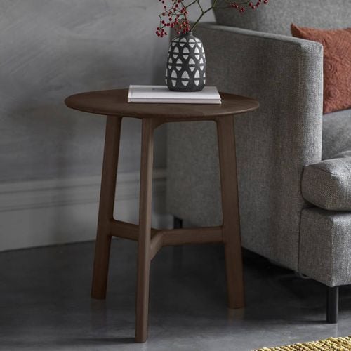 Malaysia Round Side Table Walnut - Gallery Living - Modalova