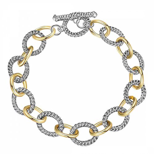K Gold Plated/ Plated Two Tone Bracelet - Chloe Collection by Liv Oliver - Modalova