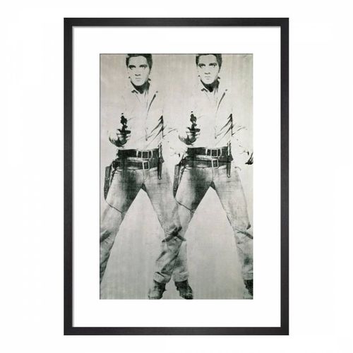 Double Elvis 1963 48x33cm Framed Print - Andy Warhol - Modalova