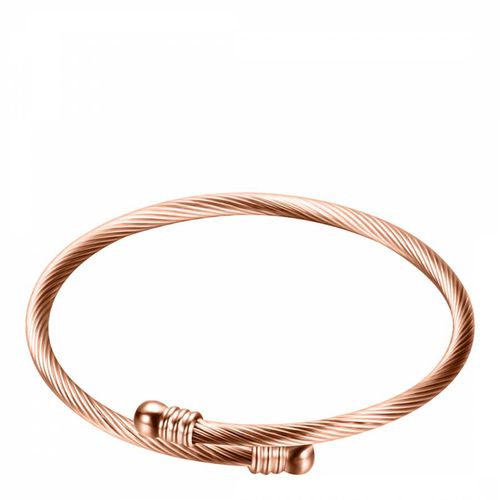 K Rose Gold Plated Texture Bangle - Chloe Collection by Liv Oliver - Modalova
