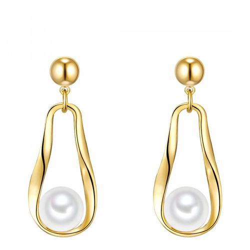 Gold/White Pearl Earrings - Perldor - Modalova