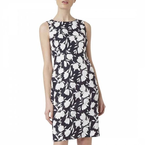 Navy Moira Stretch Printed Dress - Hobbs London - Modalova