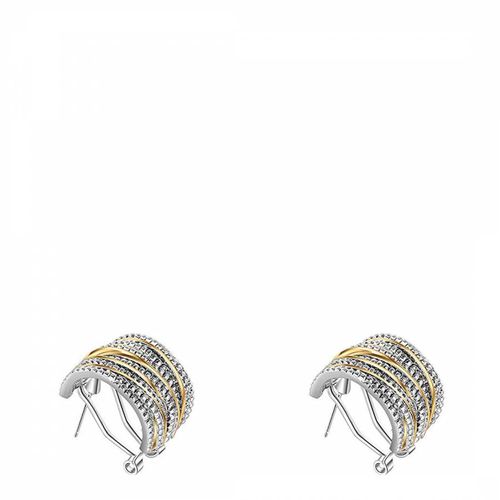 K Gold/ Plated Two Tone Huggie Earrings - Chloe Collection by Liv Oliver - Modalova