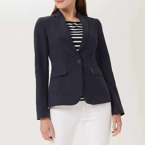 Navy Trent Silk Blend Blazer - Hobbs London - Modalova