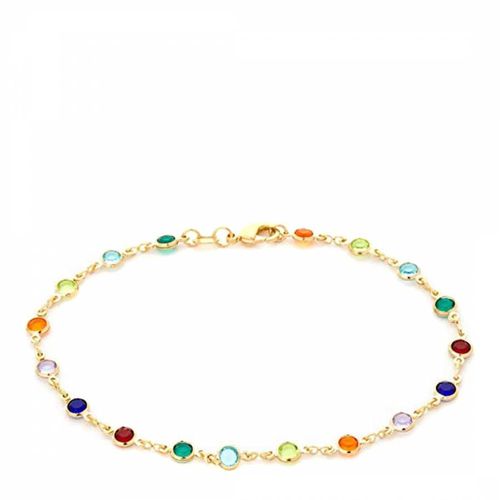 K Plated Multi Color Gemstone Bracelet - Liv Oliver - Modalova