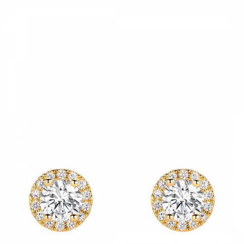 K Gold Plated Halo Stud Earrings - Chloe Collection by Liv Oliver - Modalova